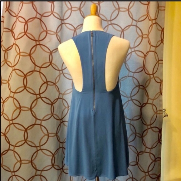 Alice & Olivia Estelle Blue Sleeveless Dress Small - Picture 3 of 4